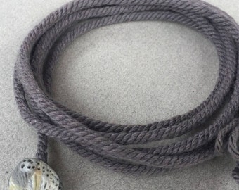 grey cotton wrap bracelet handmade rope 4168