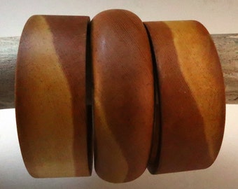 modern form wood bangle bracelet