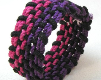 pink purple basket weave rope bracelet size L  3469