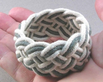 grey cotton five part rope bracelet 2144