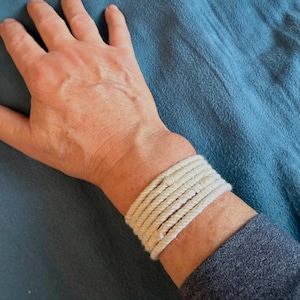 white string rope bracelet  2801