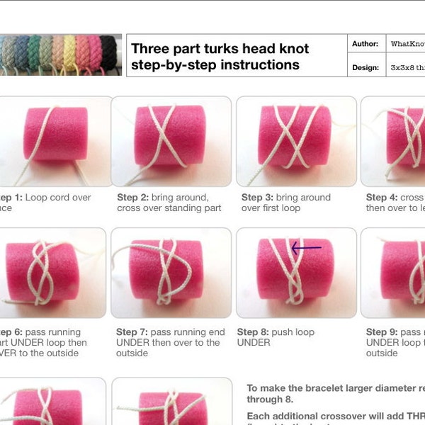 rope bracelet instructions 3 part sailor bracelet turks head knot illustrated