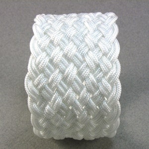 Pulsera ancha de cuerda blanca ajustable talla L 698