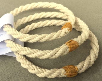 white cotton rope bracelet size L XL 4172 3428
