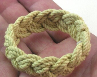 child size small yellow turks head knot rope bracelet 4016