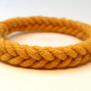 orange herringbone weave rope bracelet by WhatKnotShop on ETSY