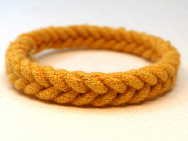 orange herringbone weave rope bracelet by WhatKnotShop on ETSY