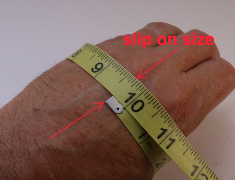 illustration of how to measure slip on size for rope bracelet