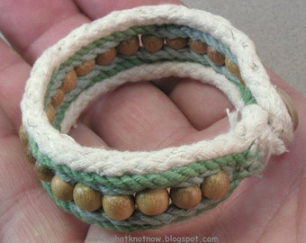 olive wood bead cuff bracelet size S 3800