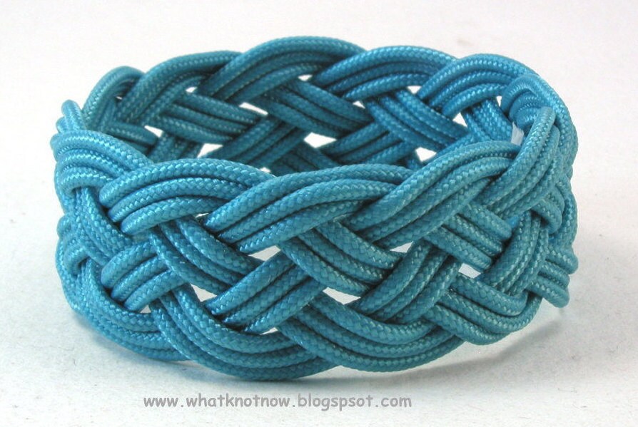 blue nylon rope bracelet slip on cuff bracelet turk head knot Etsy