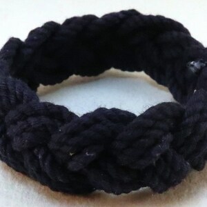 three part cotton rope bracelet in navy by WhatKnotShop on ETSY