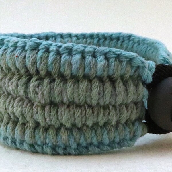 blue wave cotton cuff bracelet size S 4528