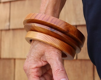 circular cedar bangle bracelet size XL