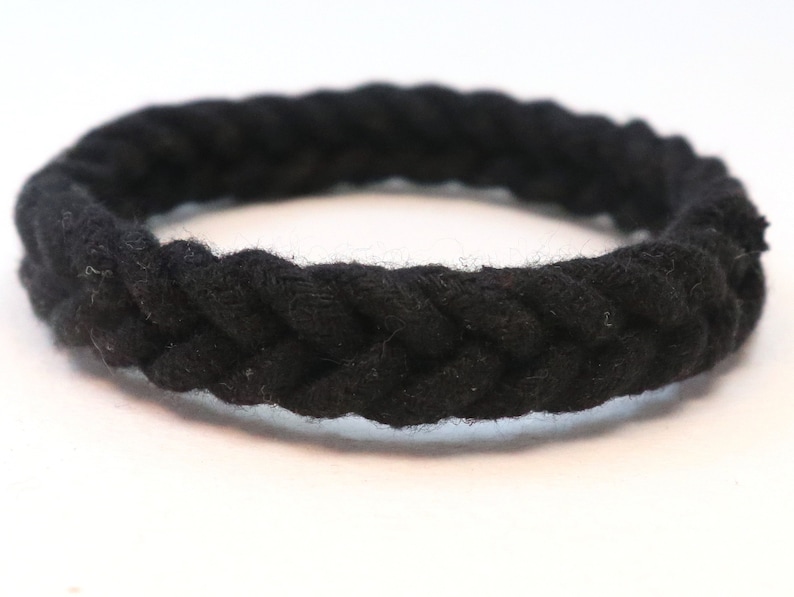 black herringbone weave rope bracelet by WhatKnotShop on ETSY
