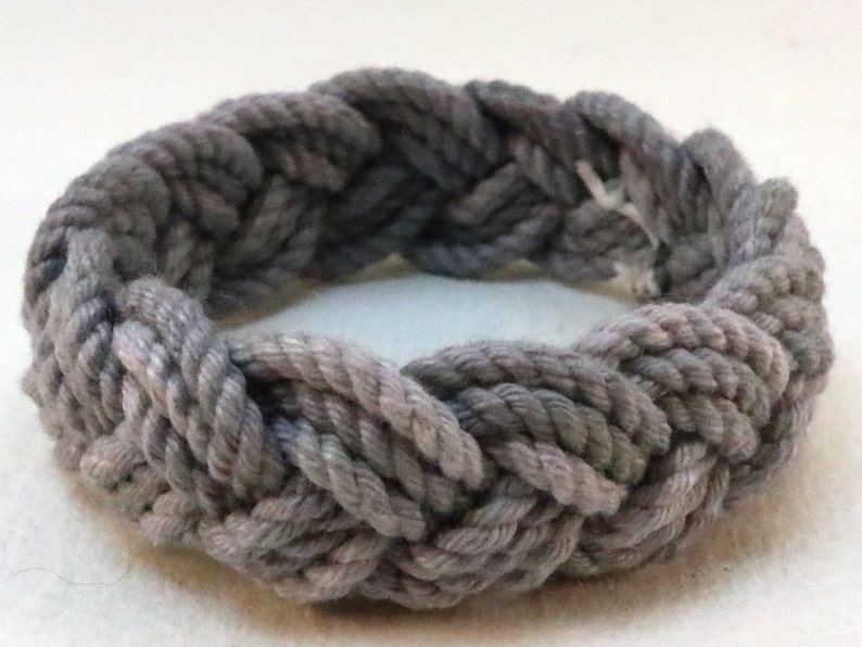 three part cotton rope bracelet in grey by WhatKnotShop on ETSY