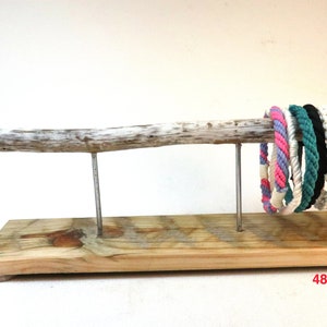 driftwood bracelet display stand with wood base