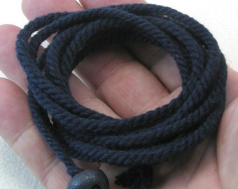 navy wrap bracelet of handmade cotton rope 3635