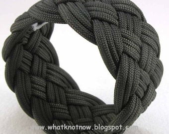 olive drab nylon five part turks head knot rope bracelet 2458