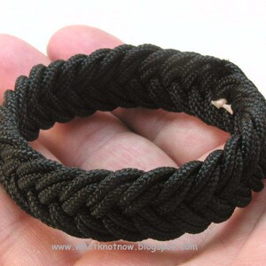 black double weave nylon herringbone rope bracelet by WhatKnotShop on ETSY