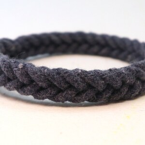 navy herringbone weave rope bracelet by WhatKnotShop on ETSY