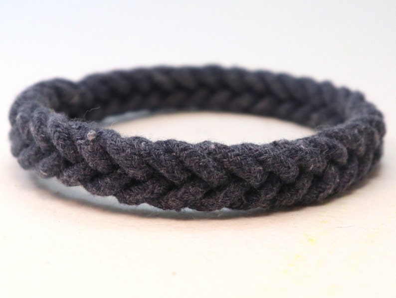 navy herringbone weave rope bracelet by WhatKnotShop on ETSY