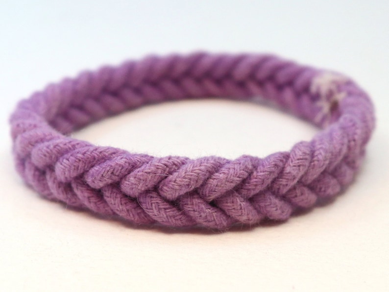 purple herringbone weave rope bracelet by WhatKnotShop on ETSY
