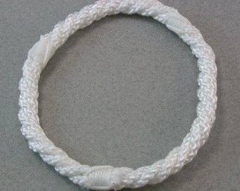 white nylon hand twisted rope bracelet 2976