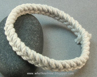 slender herringbone weave rope bracelet  3296