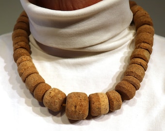 cork bead necklace