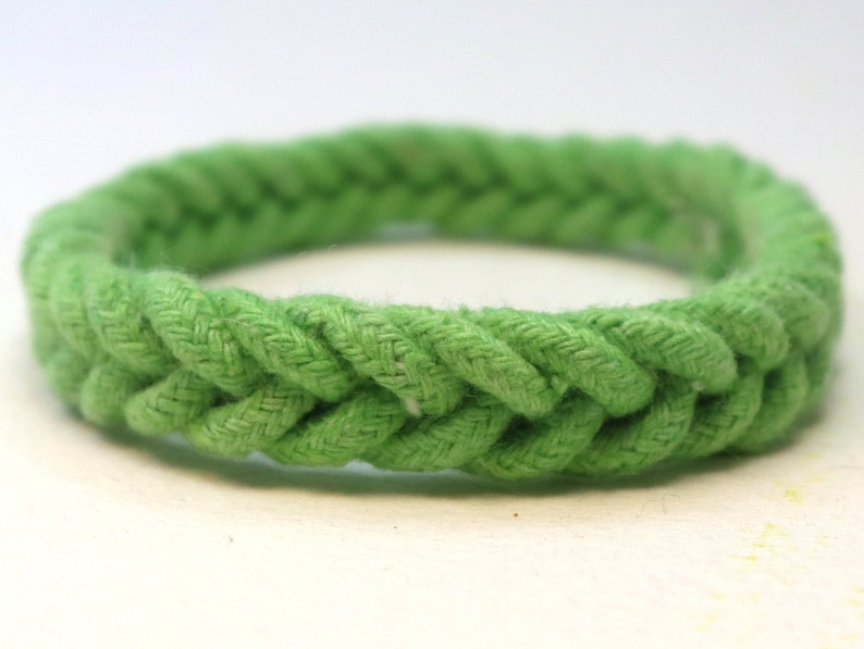 lime green herringbone weave rope bracelet by WhatKnotShop on ETSY