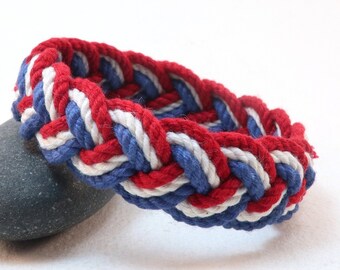 red white blue rope bracelet 4628