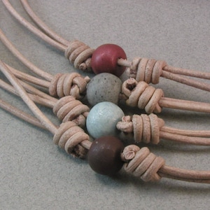 bead and leather adjustable necklace 3997