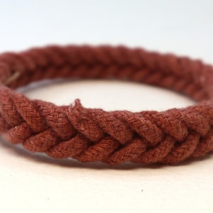 rust herringbone weave rope bracelet by WhatKnotShop on ETSY