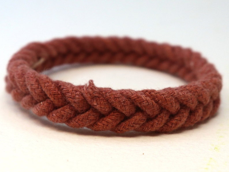 rust herringbone weave rope bracelet by WhatKnotShop on ETSY