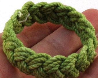 bright green child size sailor knot rope bracelet  4273