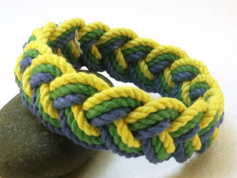 Spring Green Rope Bracelet Turks Head Knot Rope Bracelet 4491 Etsy