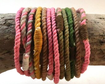 skinny pink string bracelets 7" size 4942