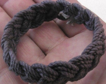 charcoal grey child size rope bracelet turk head knot bracelet size S 4009