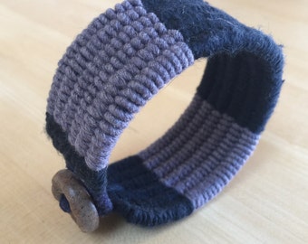 grey cotton cuff bracelet size S 4296