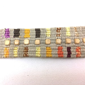 wide double button cuff with beads size M 4237