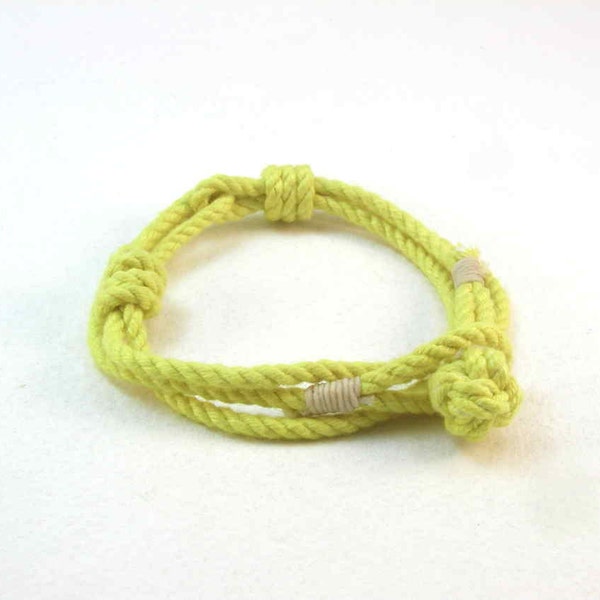 sunshine yellow slip knot rope bracelet nautical jewelry cotton bracelet knot bracelet 2409