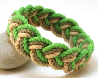 bright green turks head knot bracelet 4509