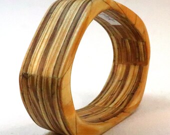 laminated wood bangle bracelet size XL 4962
