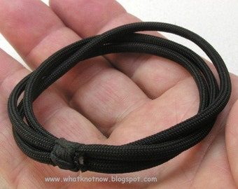 three strand black nylon cord bracelet  3585