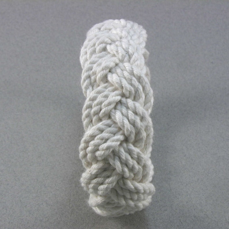 edge view medium size side view classic three part cotton rope bracelet by WhatKnotShop on ETSY