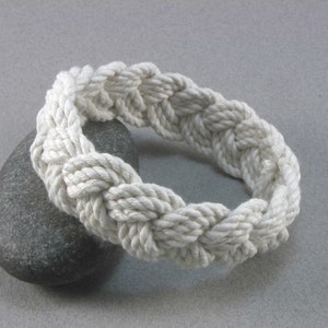 classic three part handmade cotton rope bracelet by WhatKnotShop on ETSY