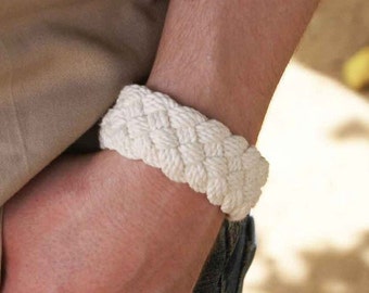 wide cotton sailor knot turks head knot bracelet 2952