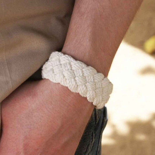 Wide Cotton Sailor Knot Turks Head Knot Bracelet 2952 Etsy Australia