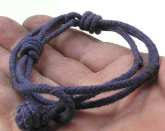 slip knot cotton rope bracelet in navy or white  3168 3975