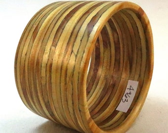 wide laminated wood bangle bracelet size L 4963